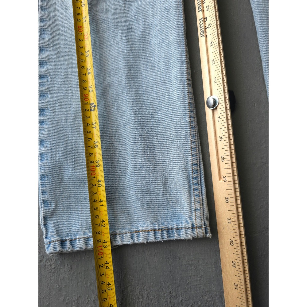 Vintage 2000s Levi's Light Blue Jeans 35x32 Straight Fit 505 - Picture 10 of 14